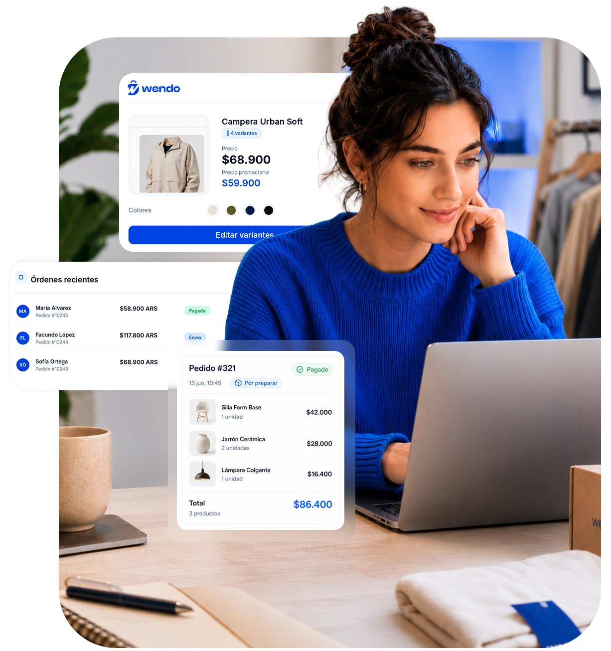 Vista de tienda online en celular con producto publicado