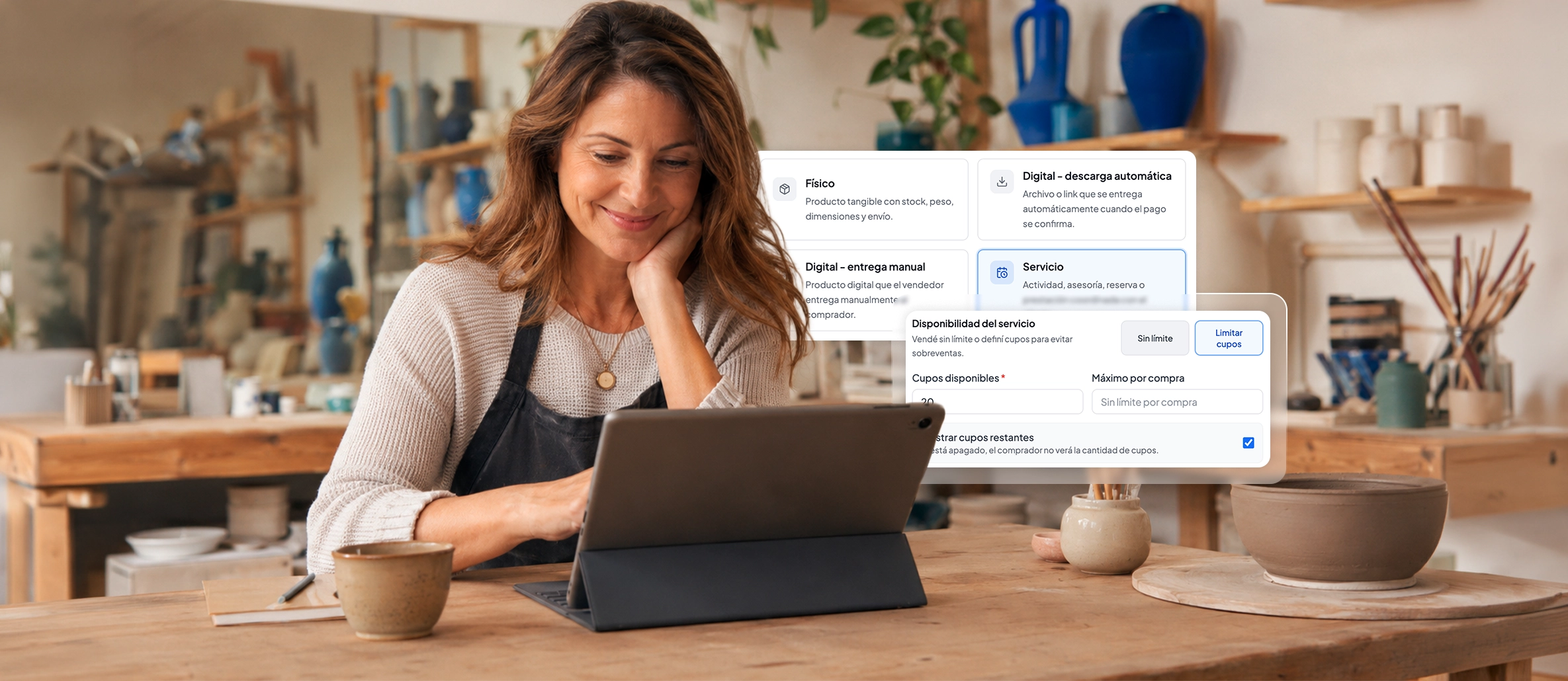 Tipos de venta organizados desde una tienda online en Wendo