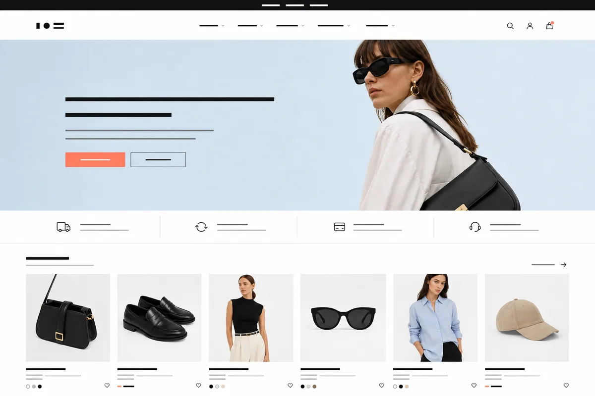 Ejemplo visual de una tienda online creada con Wendo