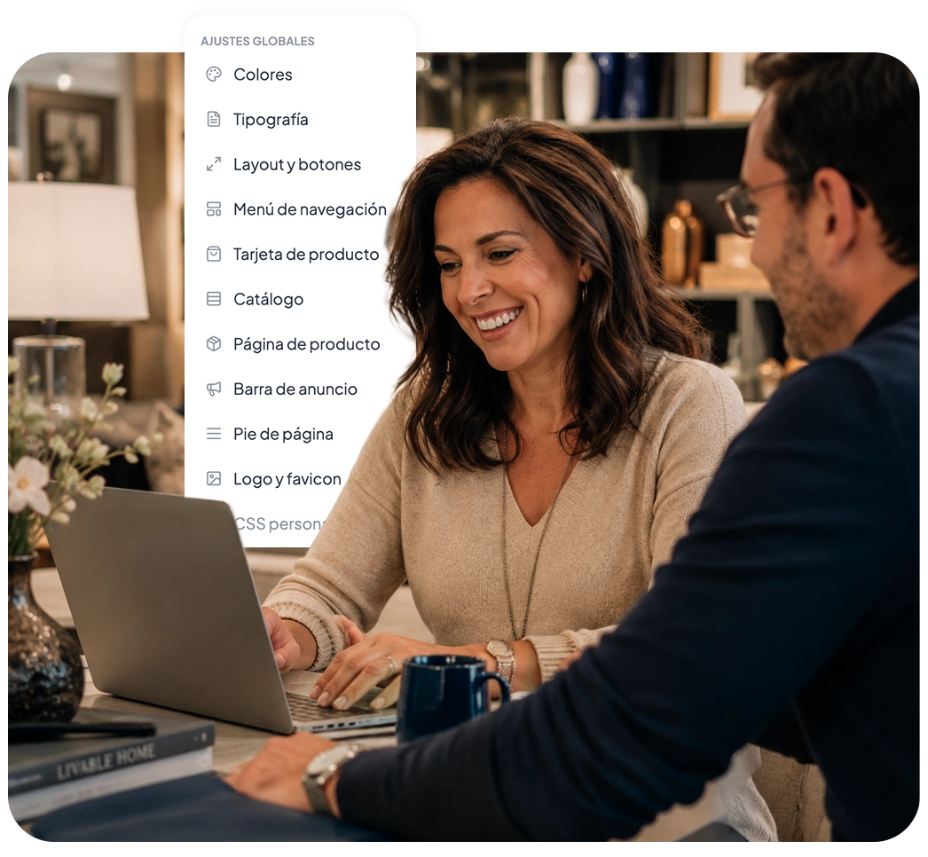 Diseño de tienda online creado con el builder de Wendo